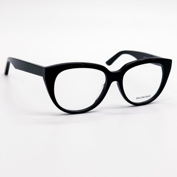 NEW BALENCIAGA EYEGLASSES BB0131O 001 ROUND OVAL BLACK WOMEN EYEWEAR BALENCIAGA - Picture 1 of 9